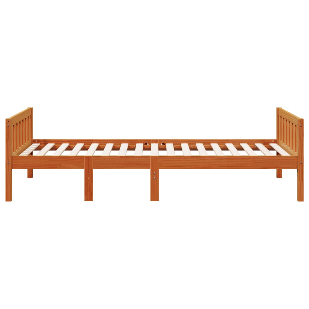 Children's bed without mattress wax brown 80x200 cm solid pine wood