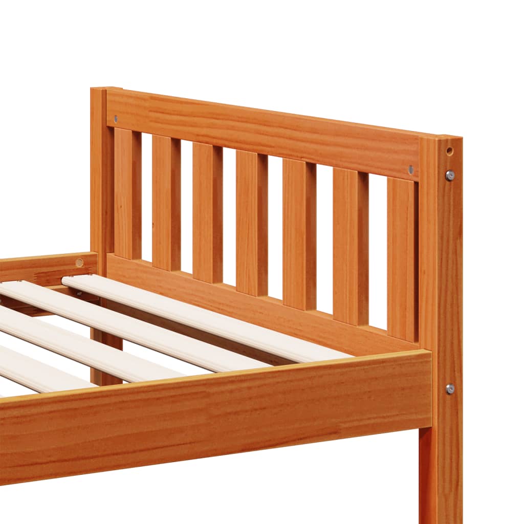 Children's bed without mattress wax brown 80x200 cm solid pine wood