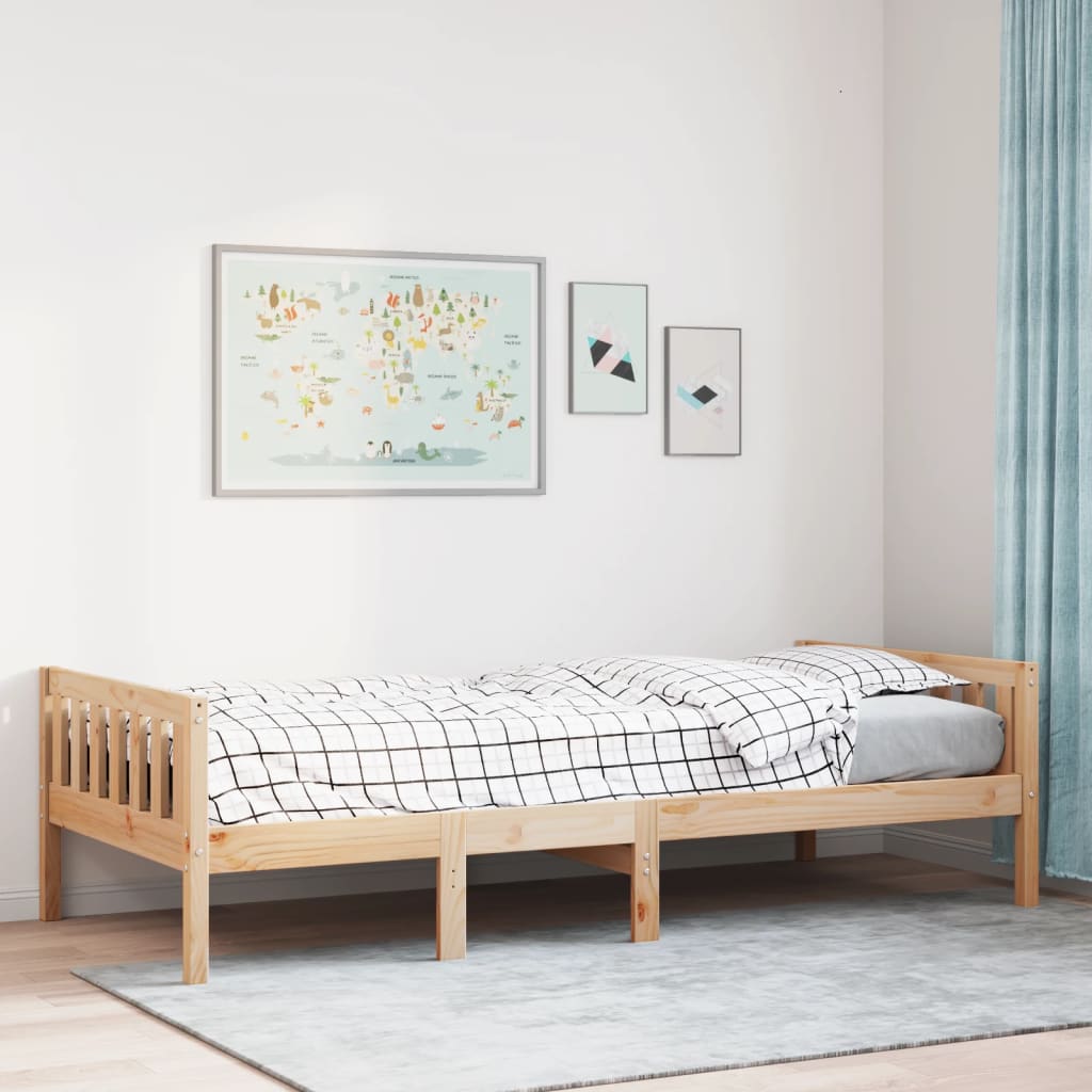 Children's bed without mattress 75x190 cm solid pine wood