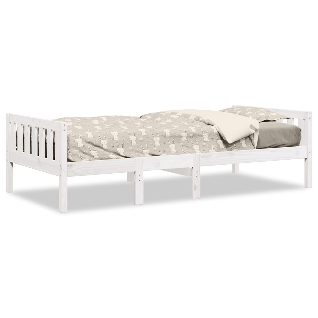 Children's bed without mattress white 75x190 cm solid pine wood