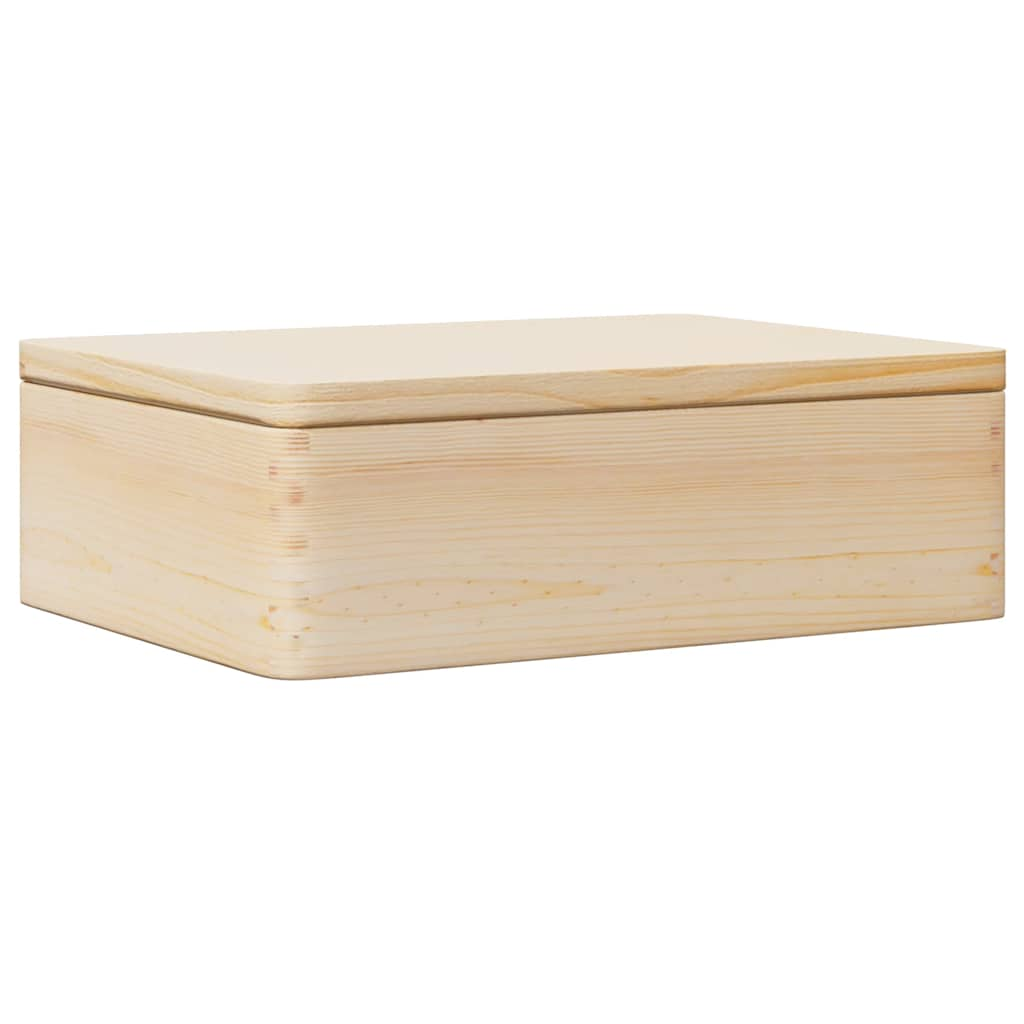 Wooden box with lid 40x30x13 cm solid pine wood