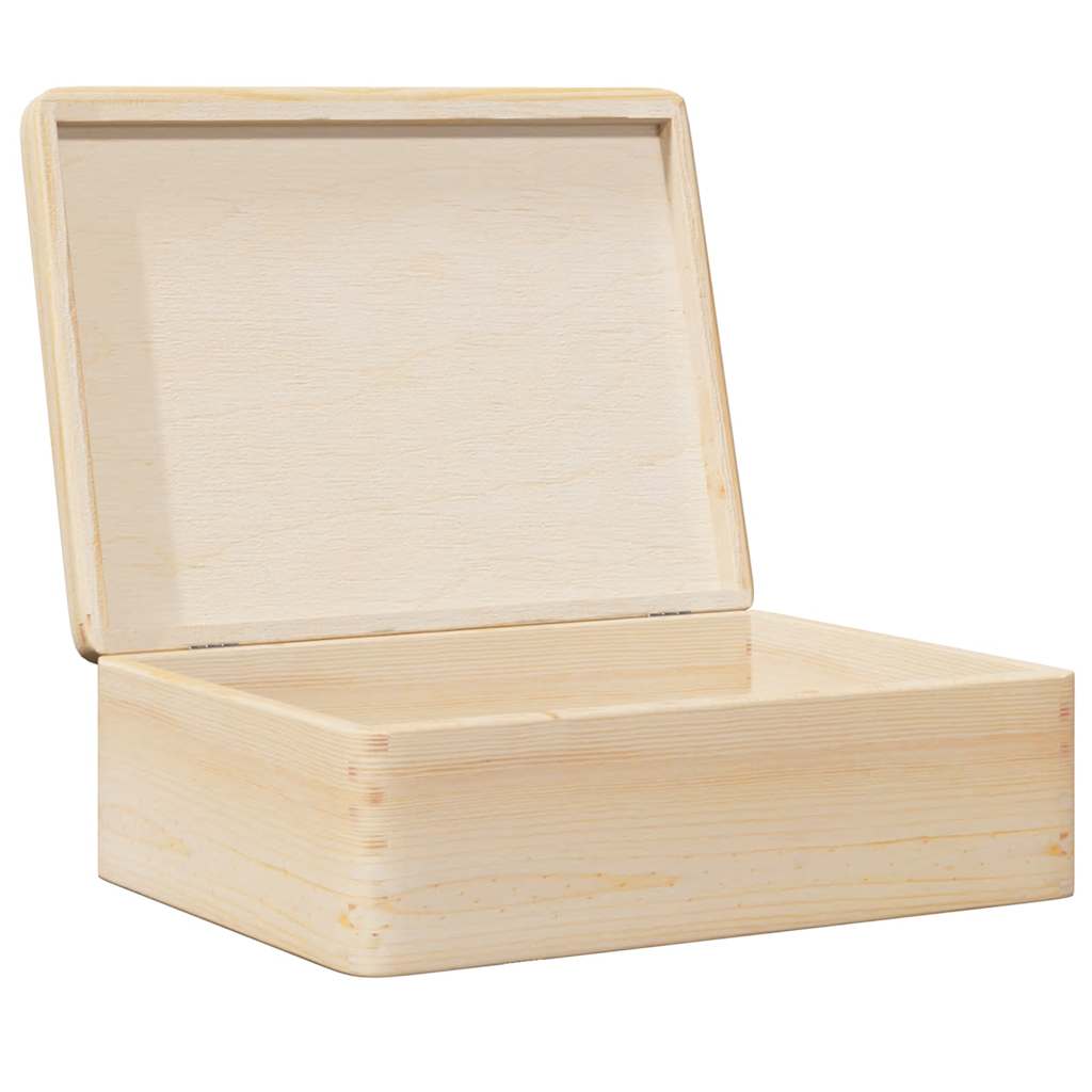 Wooden box with lid 40x30x13 cm solid pine wood