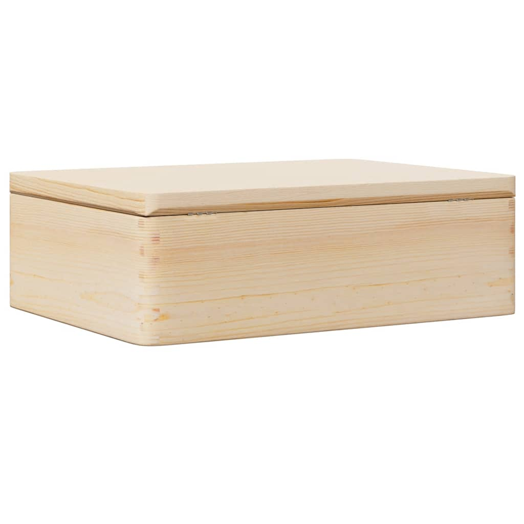 Wooden box with lid 40x30x13 cm solid pine wood