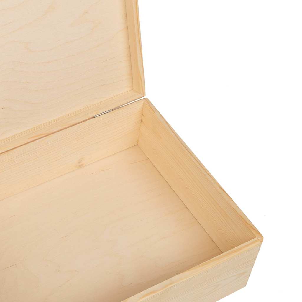 Wooden box with lid 40x30x13 cm solid pine wood