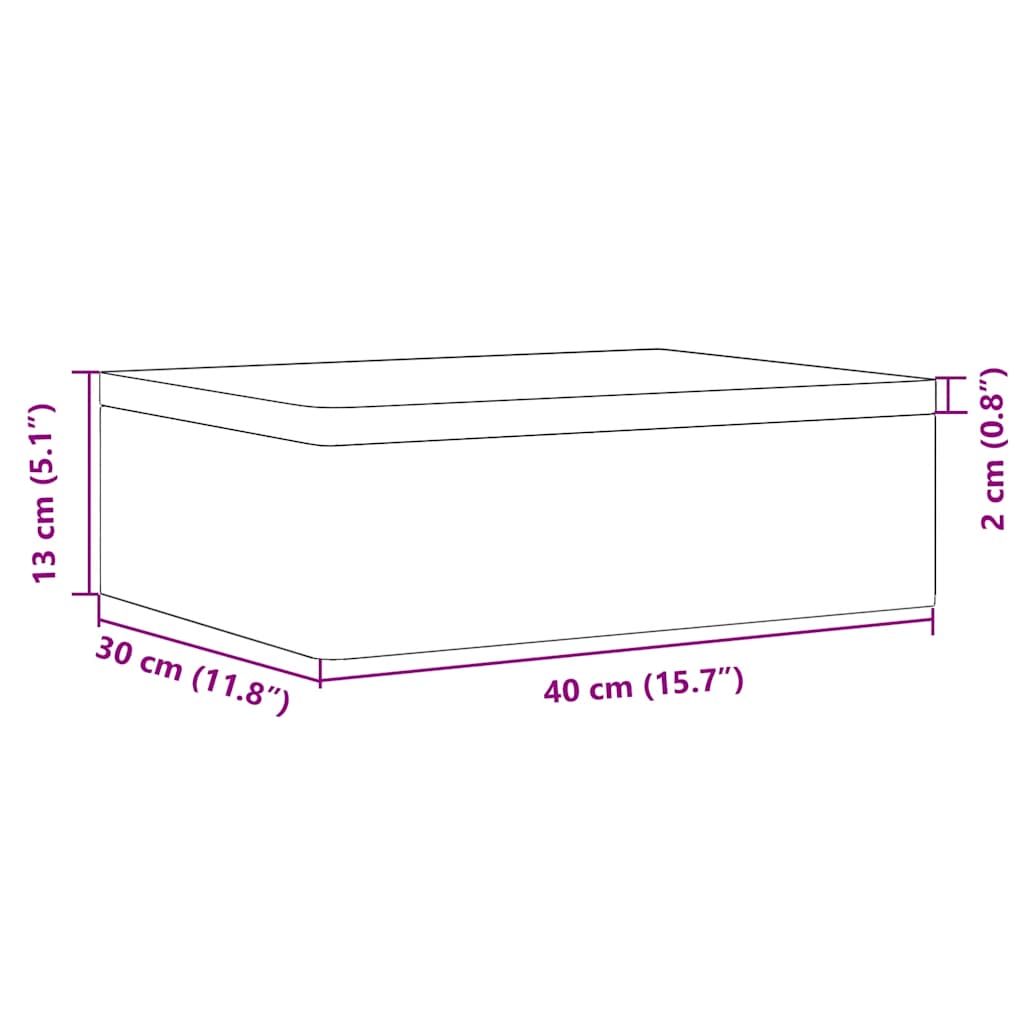 Holzkiste mit Deckel 40x30x13 cm Massivholz Kiefer