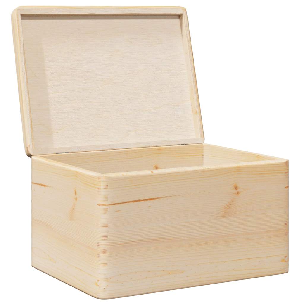 Wooden box with lid 40x30x23 cm solid pine wood