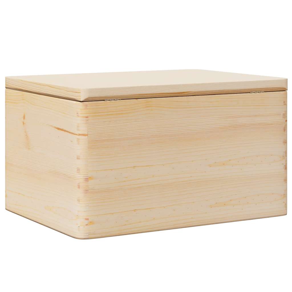 Wooden box with lid 40x30x23 cm solid pine wood