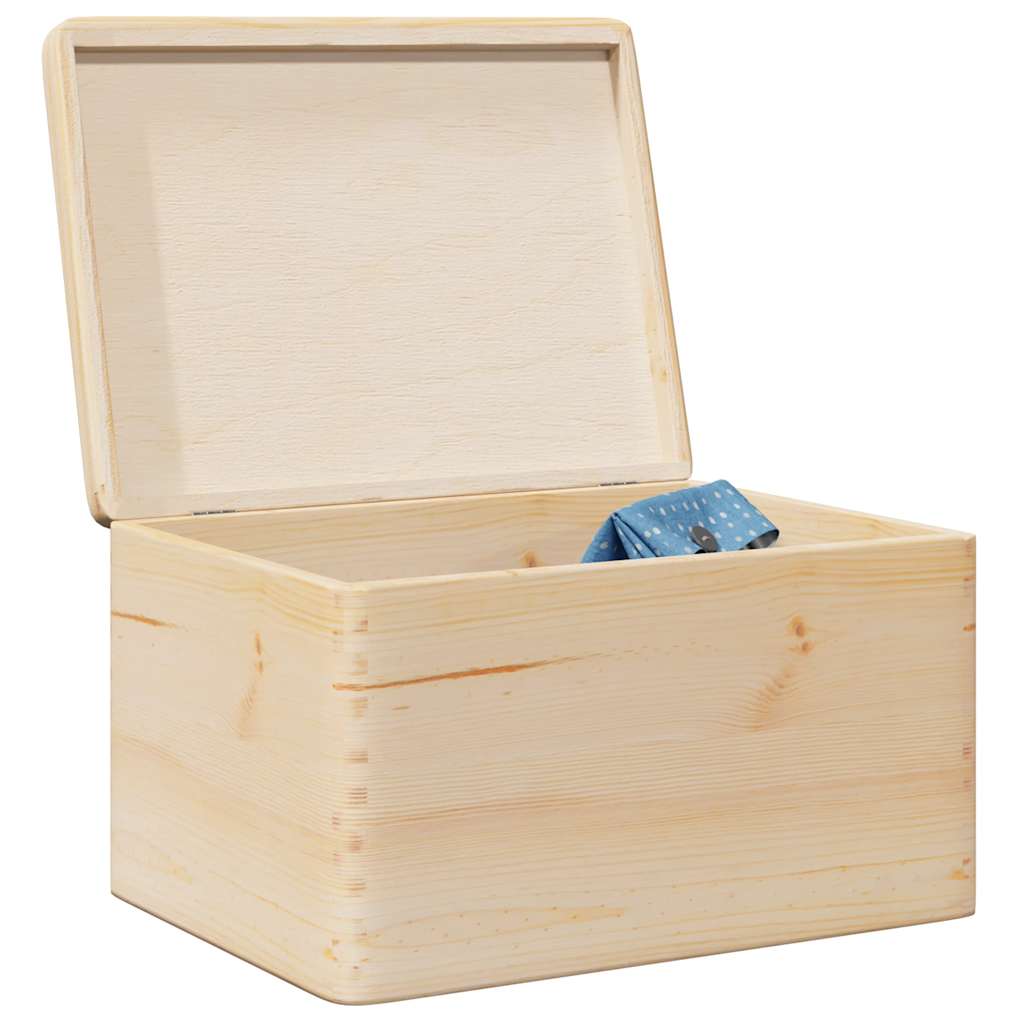 Wooden box with lid 40x30x23 cm solid pine wood