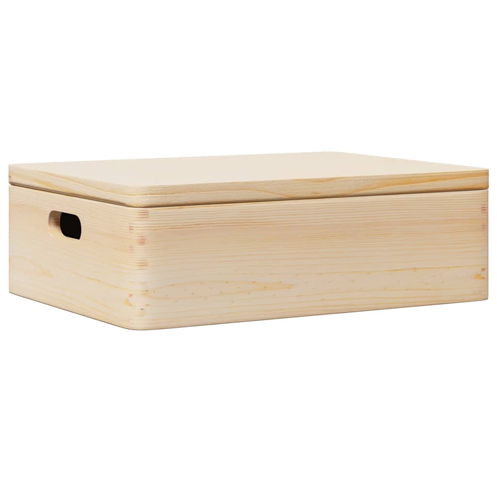 Wooden box with lid and handles 40x30x13 cm solid pine