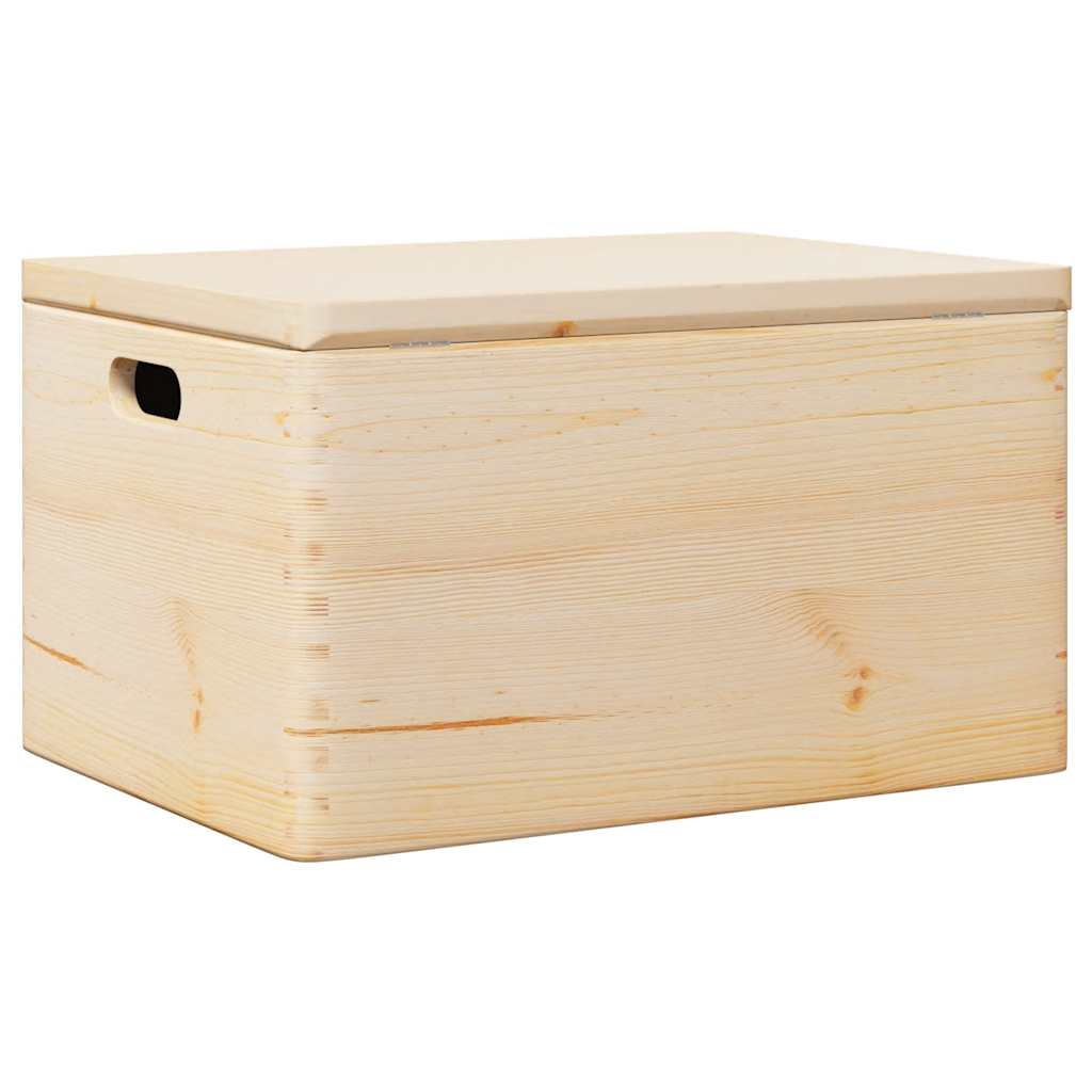 Wooden box with lid and handles 40x30x23 cm solid pine