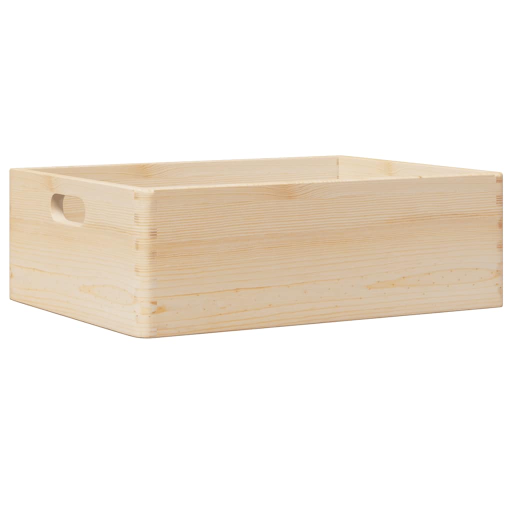 Wooden box with handles 40x30x13 cm solid pine