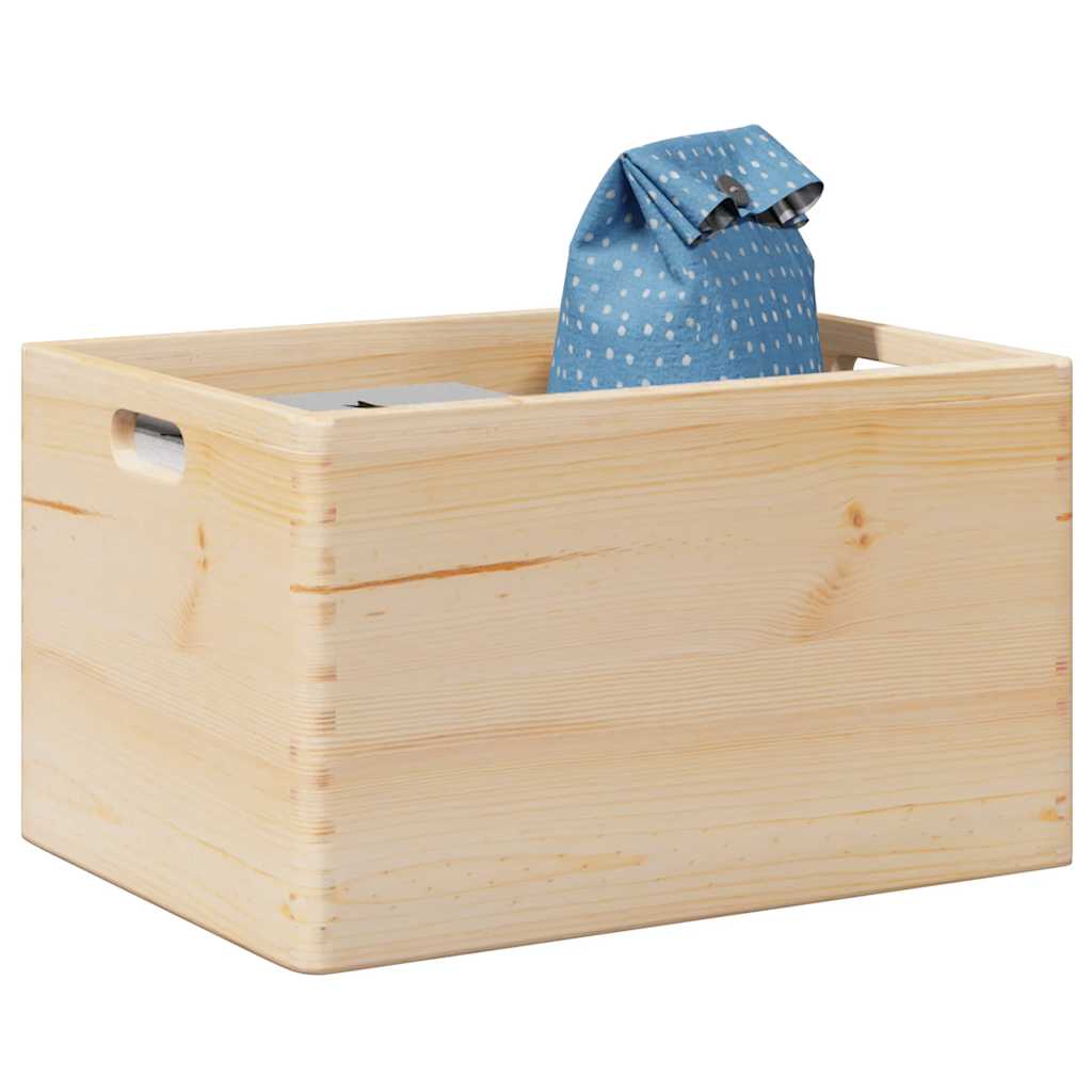 Wooden box with handles 40x30x23 cm solid pine