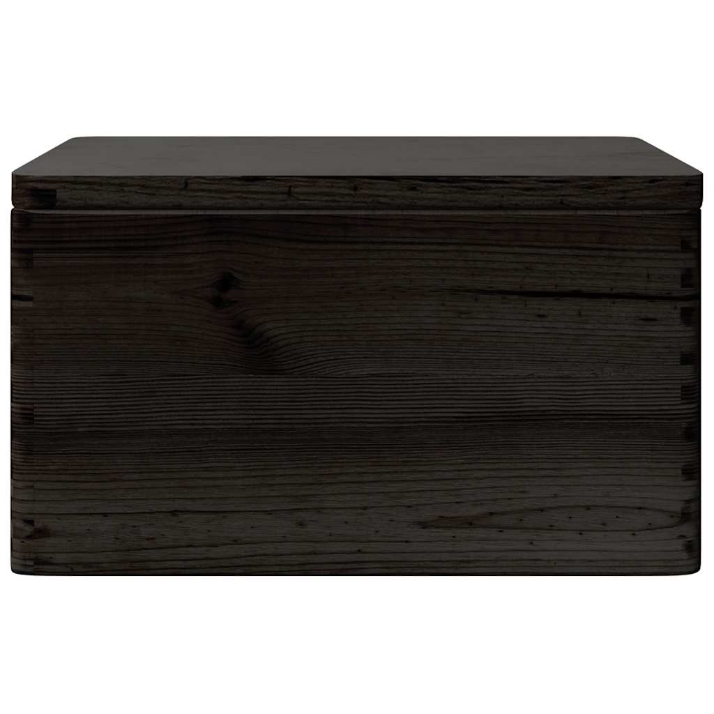 Wooden box with lid and handles Black 40x30x23 cm solid wood