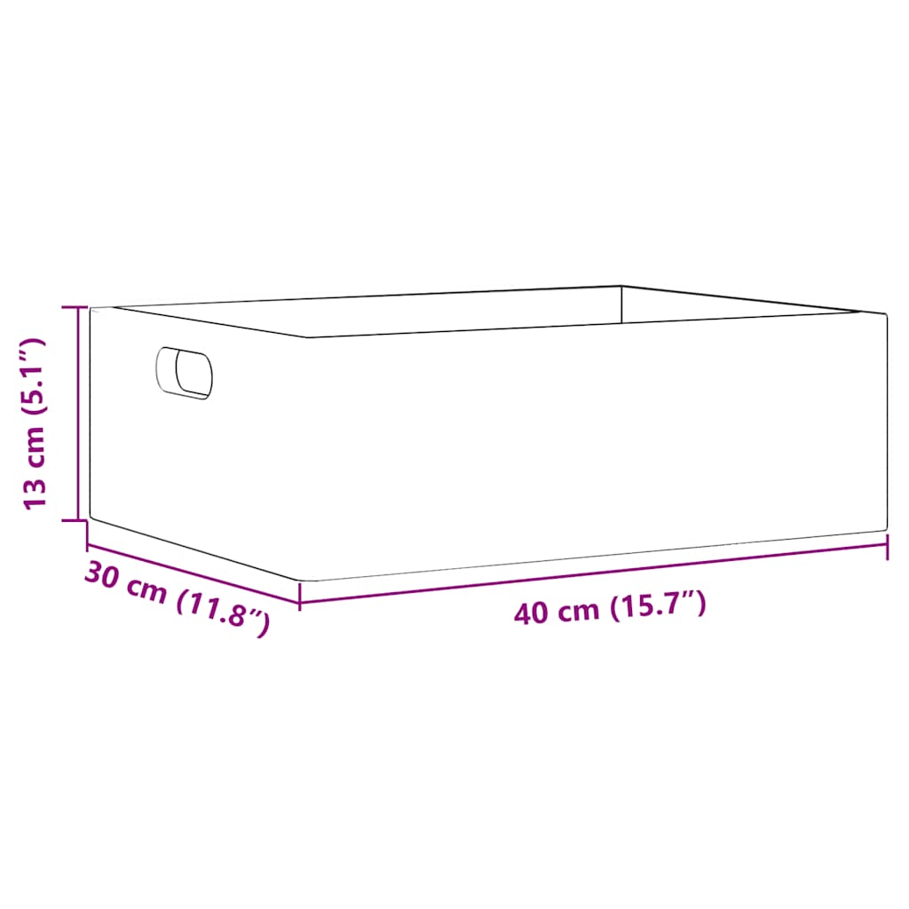 Holzkiste mit Griffen Schwarz 40x30x13 cm Massivholz Kiefer