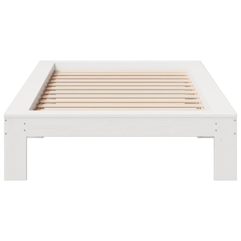 Solid wood bed without mattress white 90x190 cm pinewood