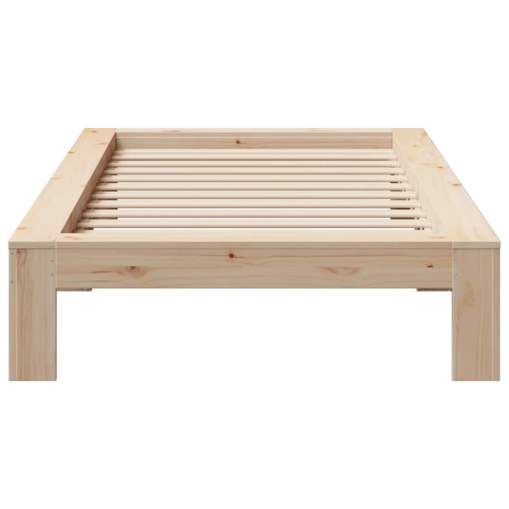 Solid wood bed without mattress 75x190 cm pinewood