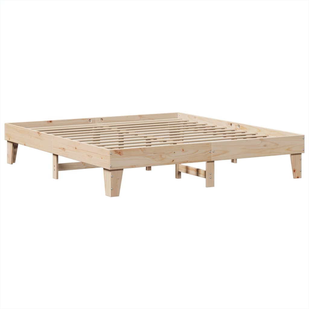 Solid wood bed without mattress 200x200 cm pine