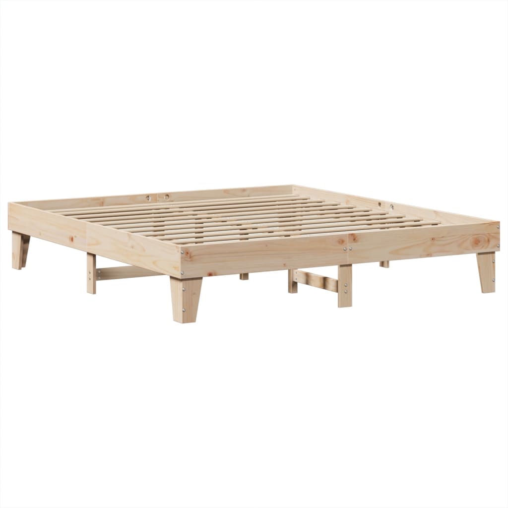 Solid wood bed without mattress 200x200 cm pine