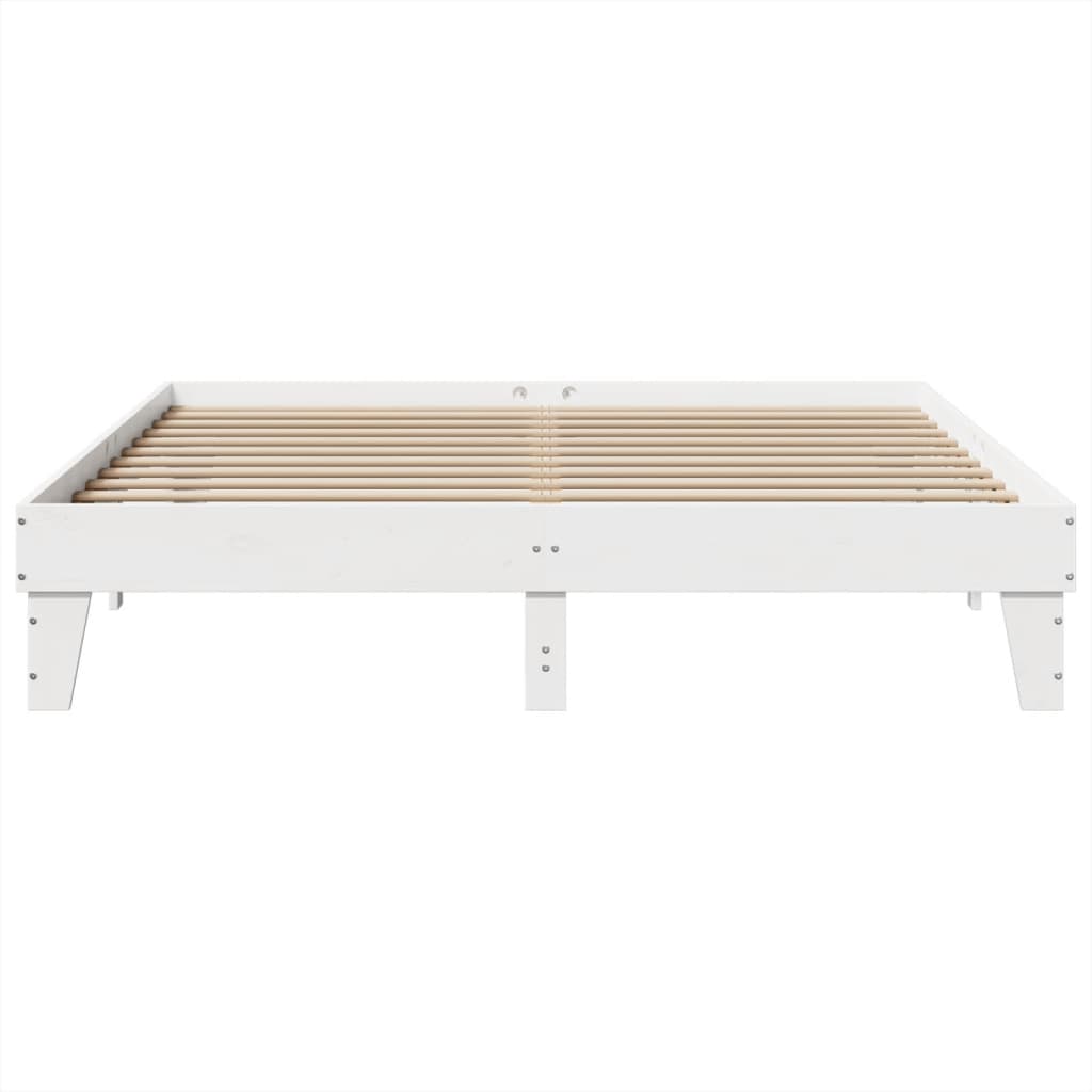 Solid wood bed without mattress white 180x200 cm pinewood