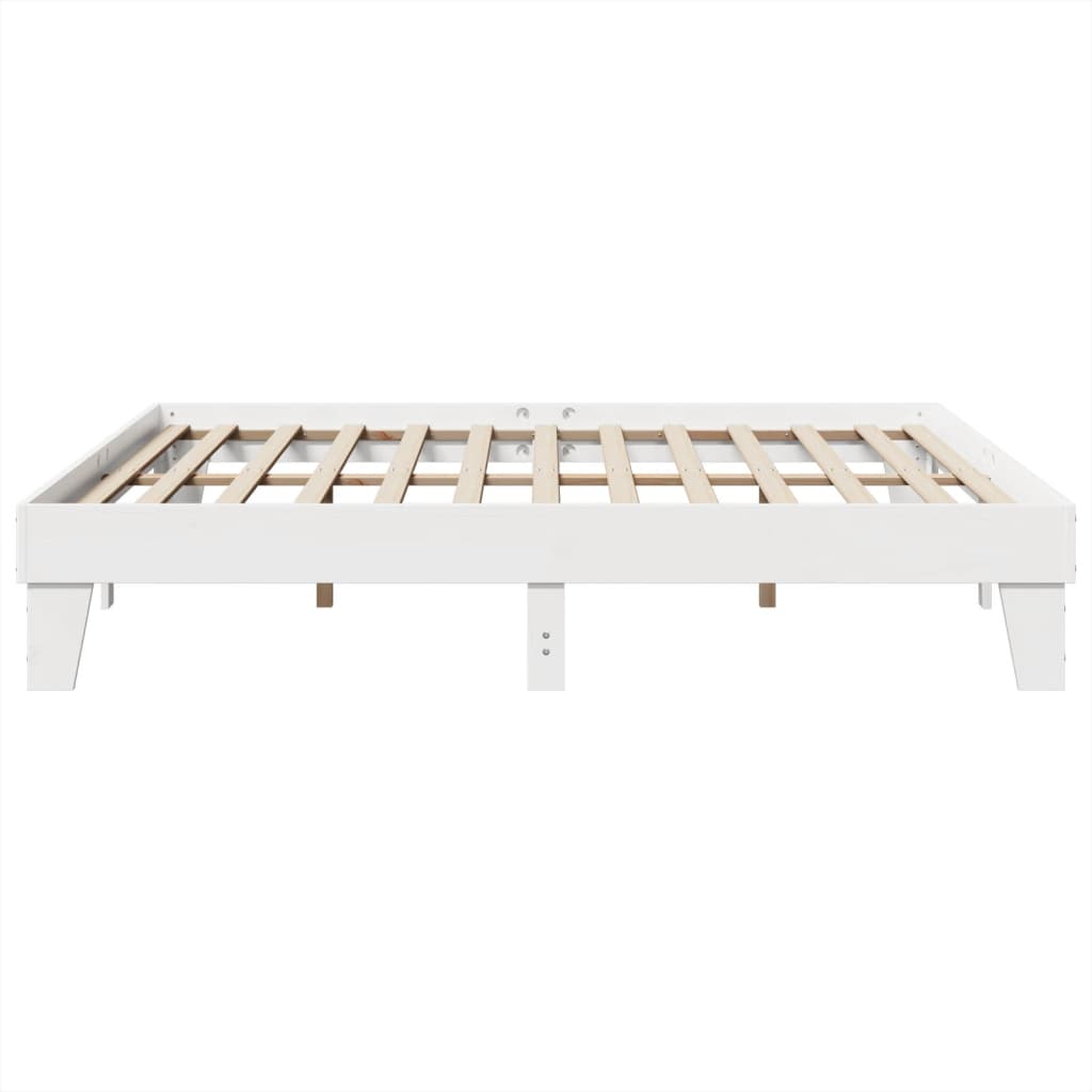 Solid wood bed without mattress white 180x200 cm pinewood