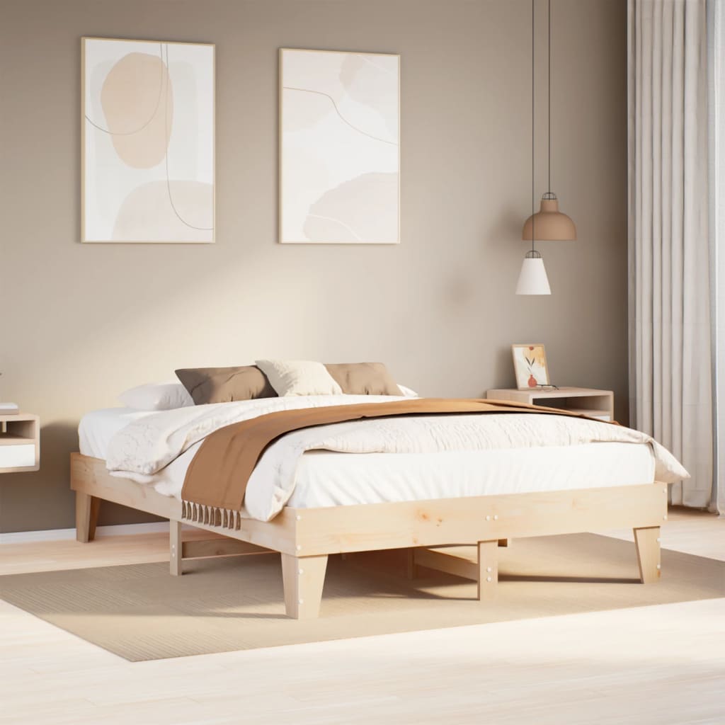 Solid wood bed without mattress 160x200 cm pinewood