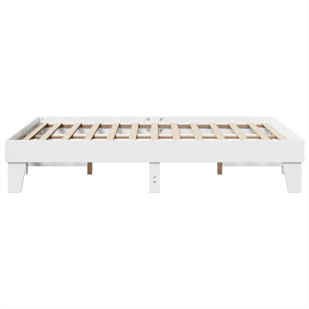 Solid wood bed without mattress white 160x200 pinewood