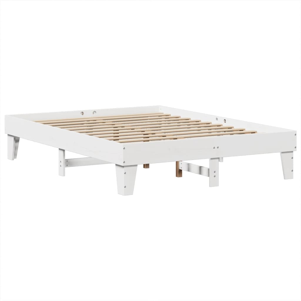 Solid wood bed without mattress white 160x200 pinewood