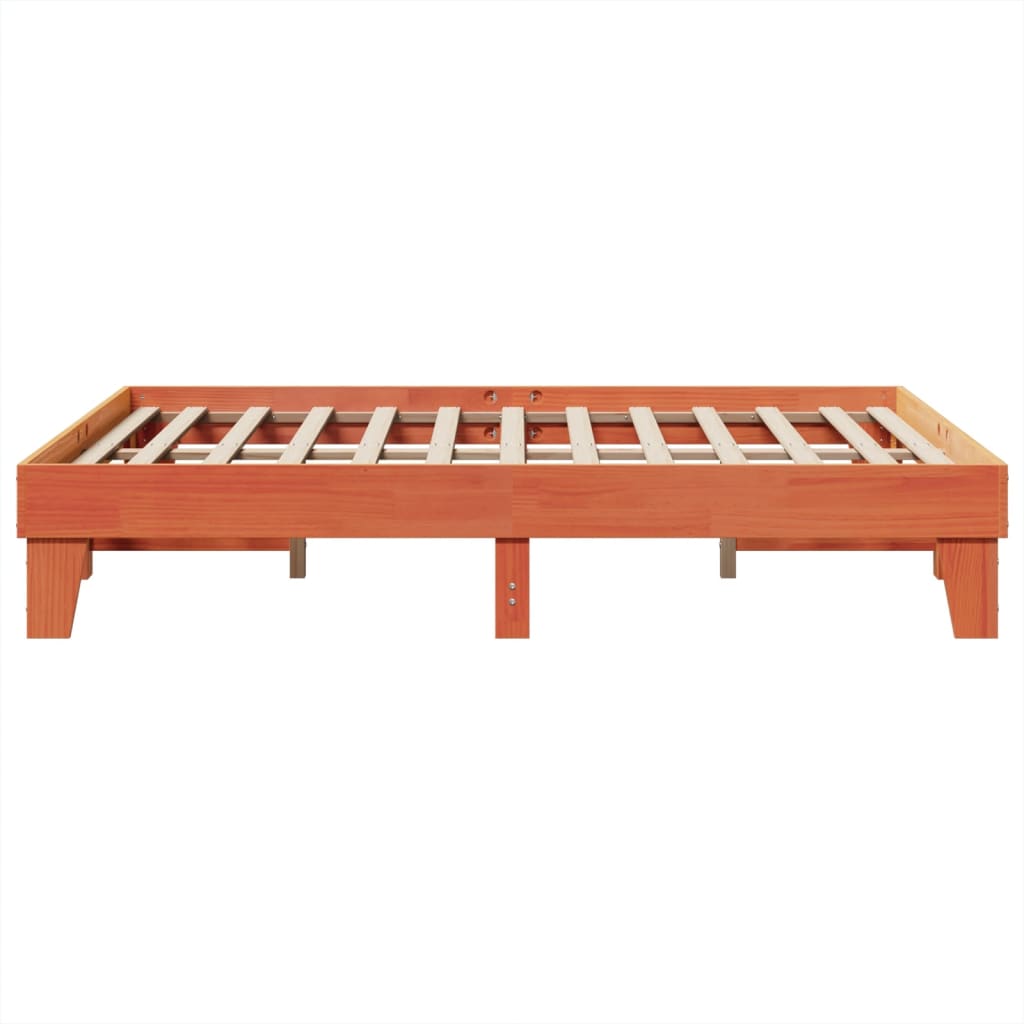 Solid wood bed without mattress wax brown 160x200 pinewood