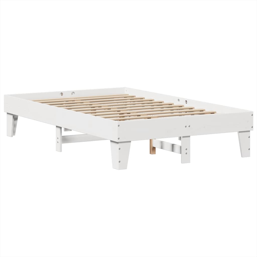 Solid wood bed without mattress white 120x200 cm pinewood