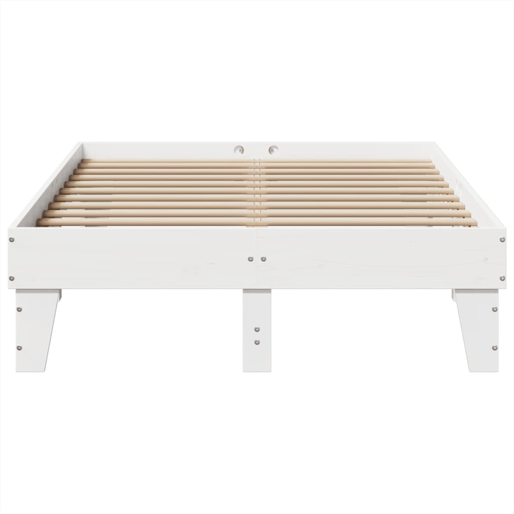 Solid wood bed without mattress white 120x200 cm pinewood