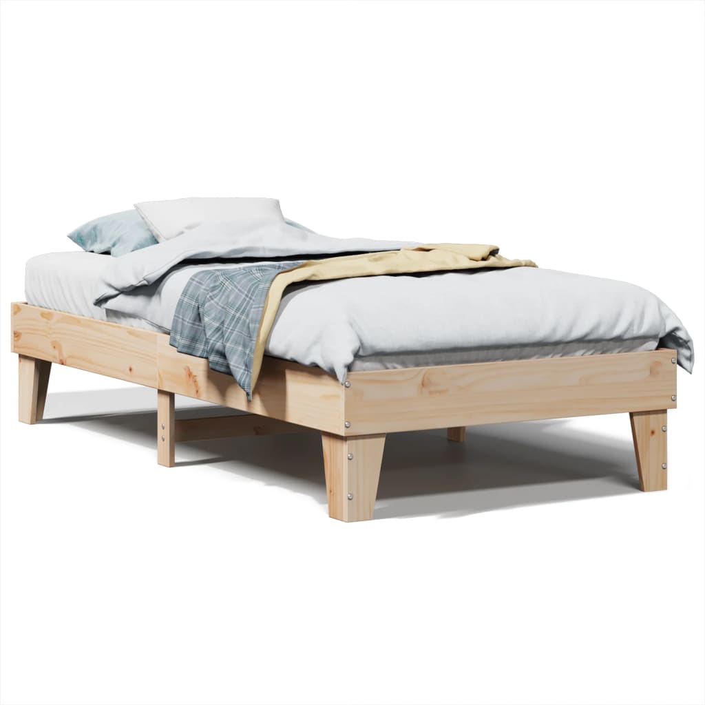 Solid wood bed without mattress 100x200 cm pinewood