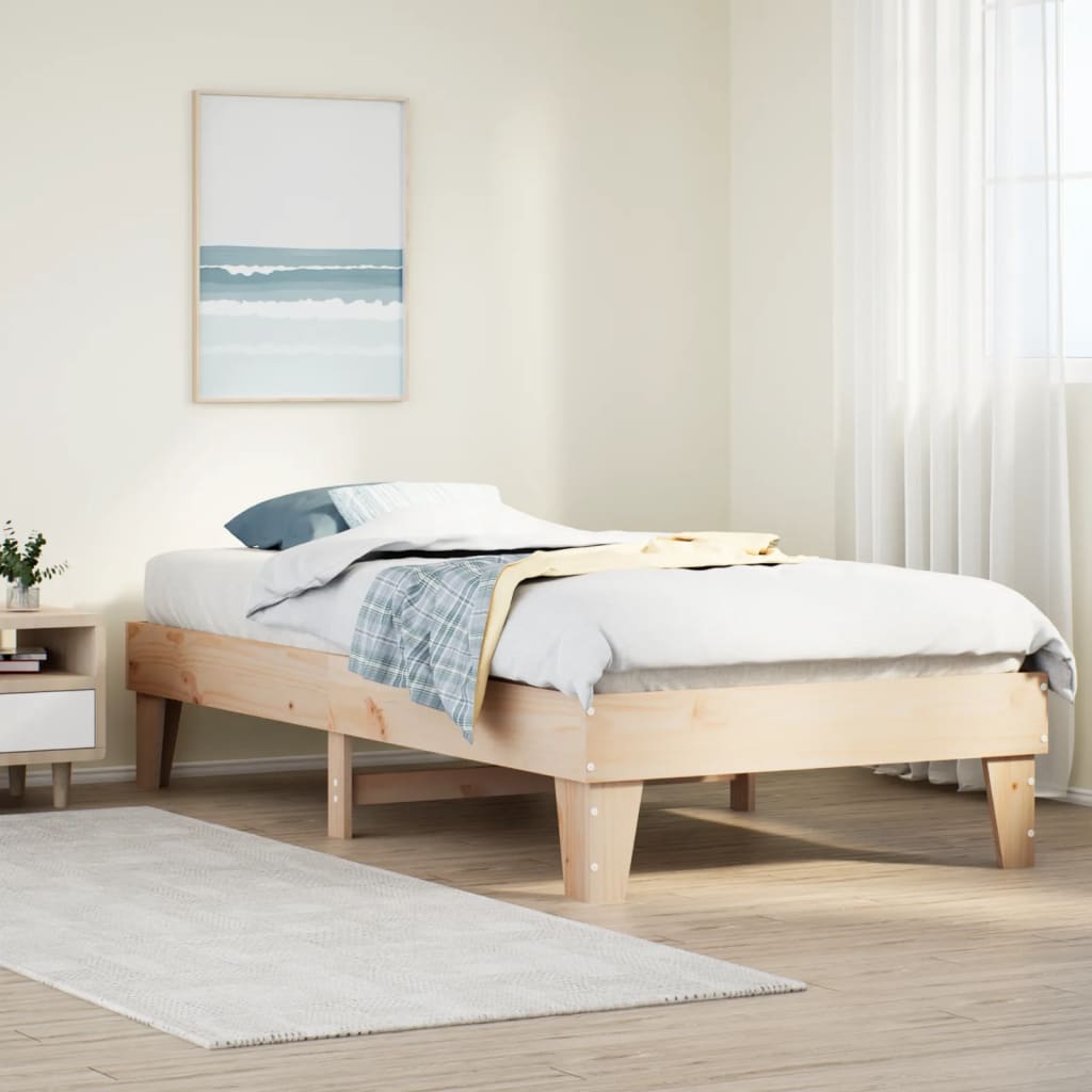 Solid wood bed without mattress 100x200 cm pinewood