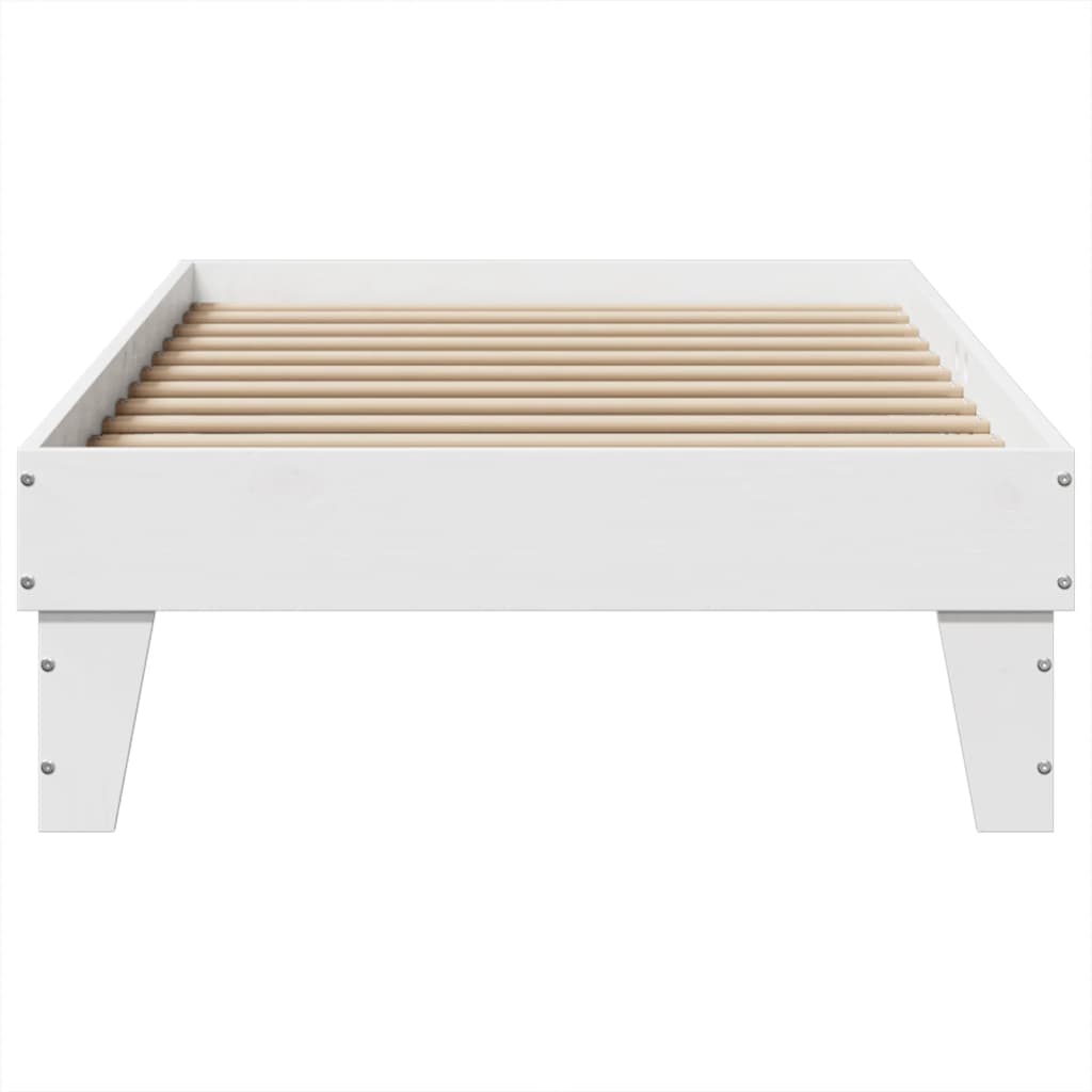 Solid wood bed without mattress white 100x200 cm pinewood