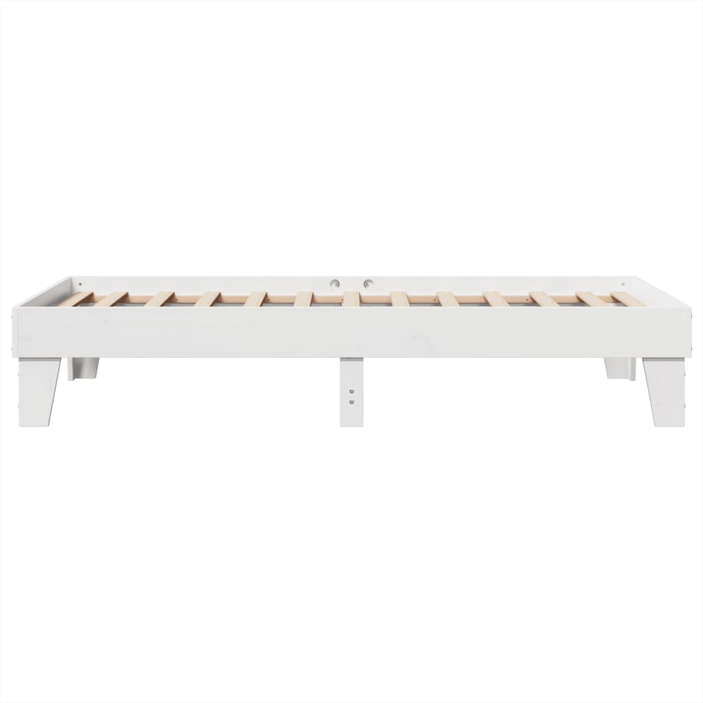 Solid wood bed without mattress white 100x200 cm pinewood