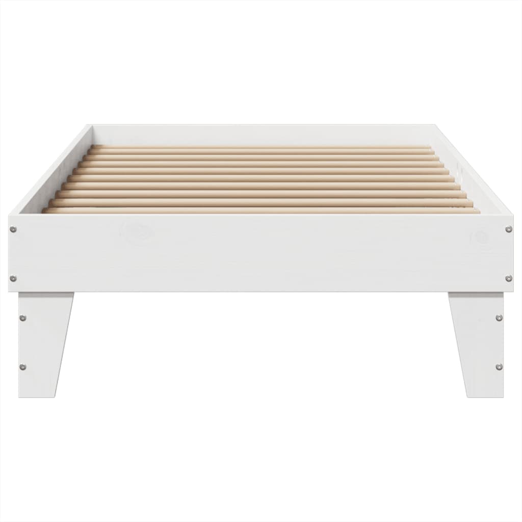 Solid wood bed without mattress white 90x200 cm pinewood