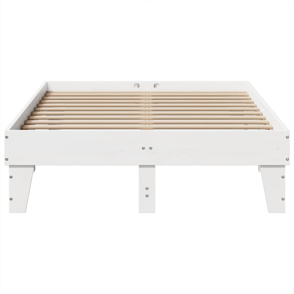 Solid wood bed without mattress white 120x190 cm pinewood