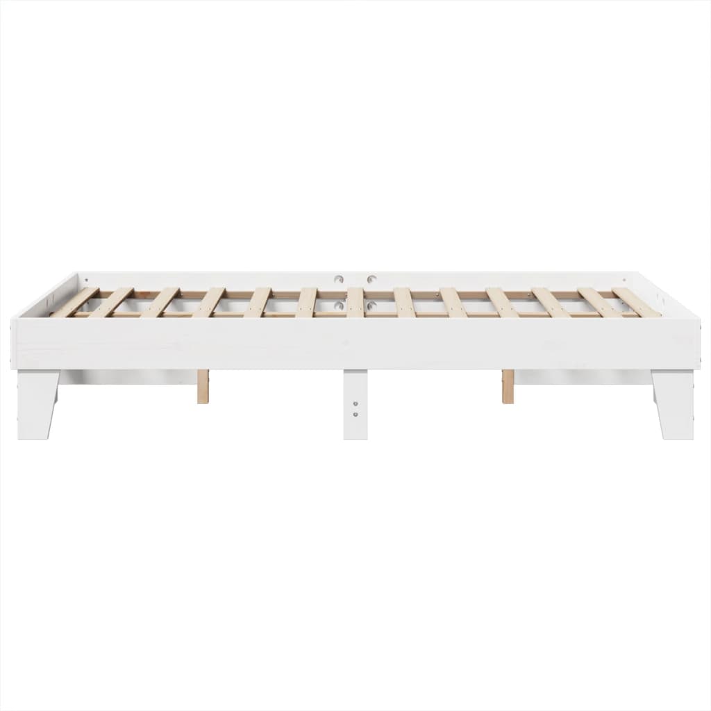 Solid wood bed without mattress white 120x190 cm pinewood