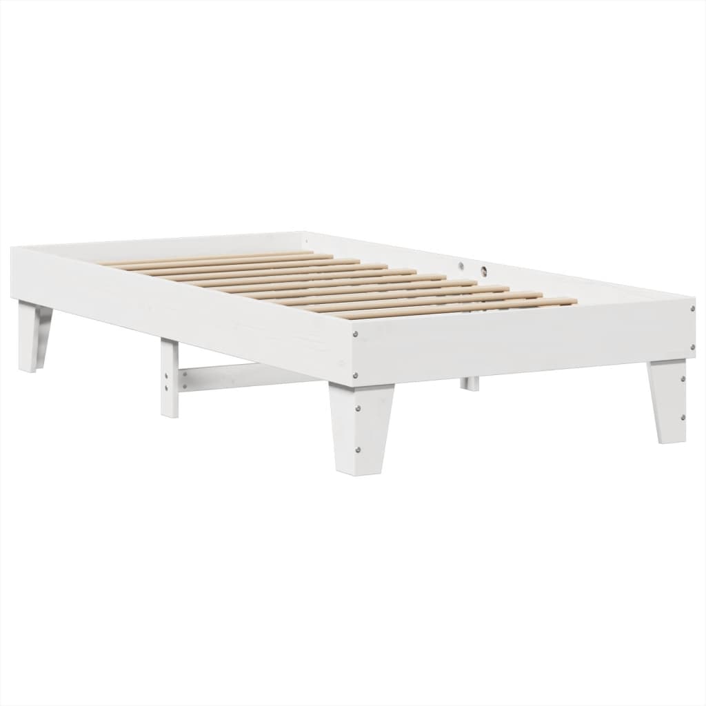 Solid wood bed without mattress white 90x190 cm pinewood