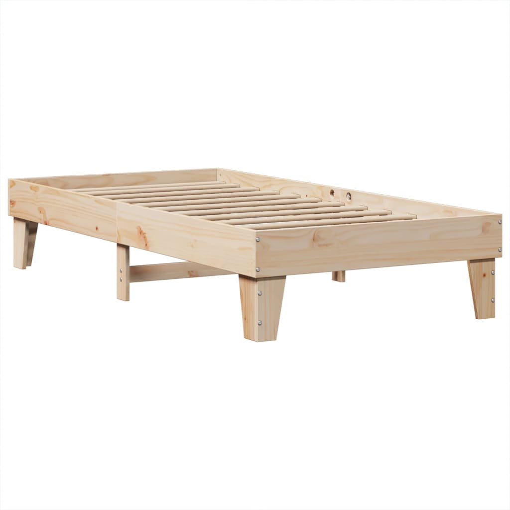 Solid wood bed without mattress 75x190 cm pinewood