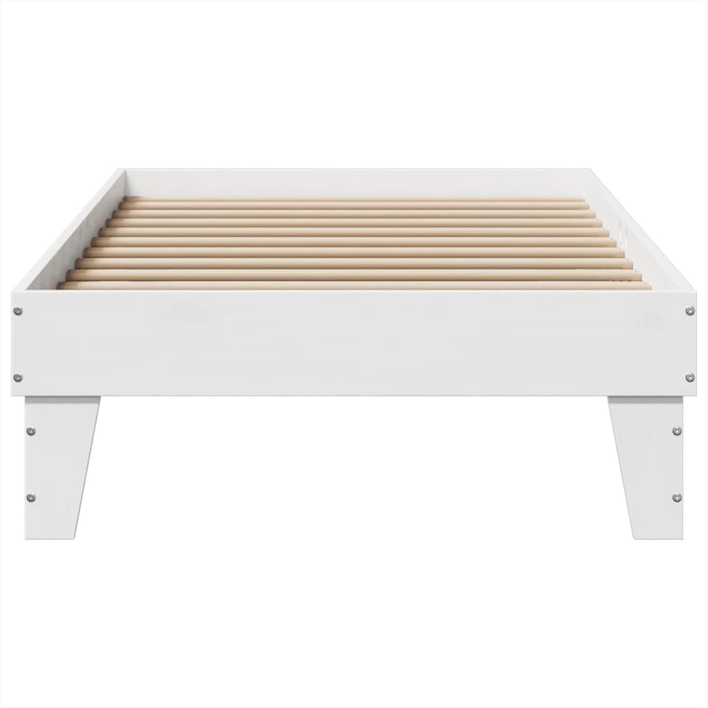 Solid wood bed without mattress white 75x190 cm pinewood