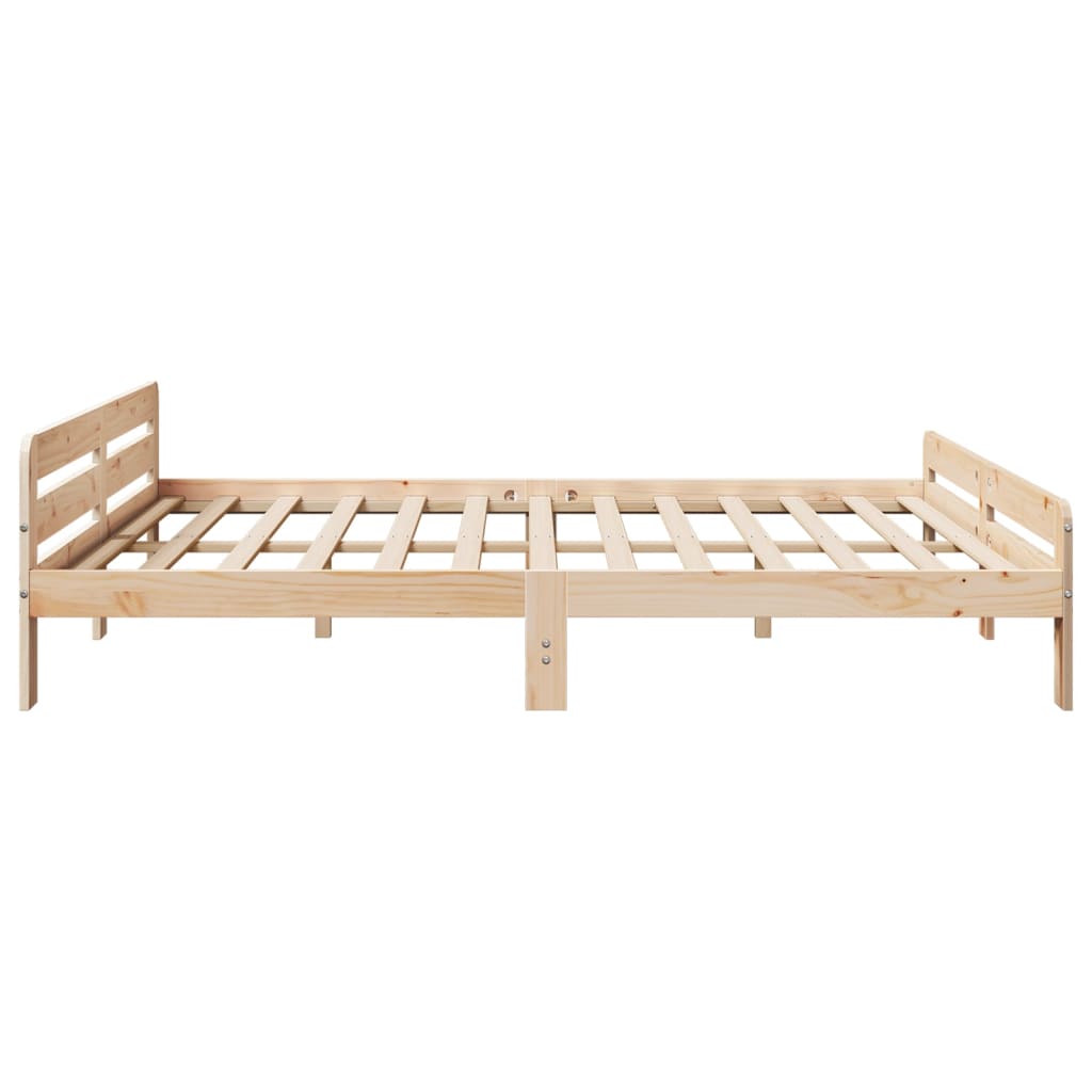 Solid wood bed without mattress 200x200 cm pinewood