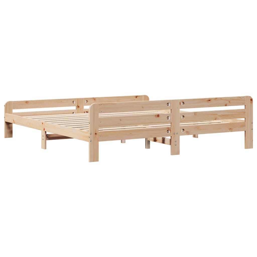 Solid wood bed without mattress 200x200 cm pinewood