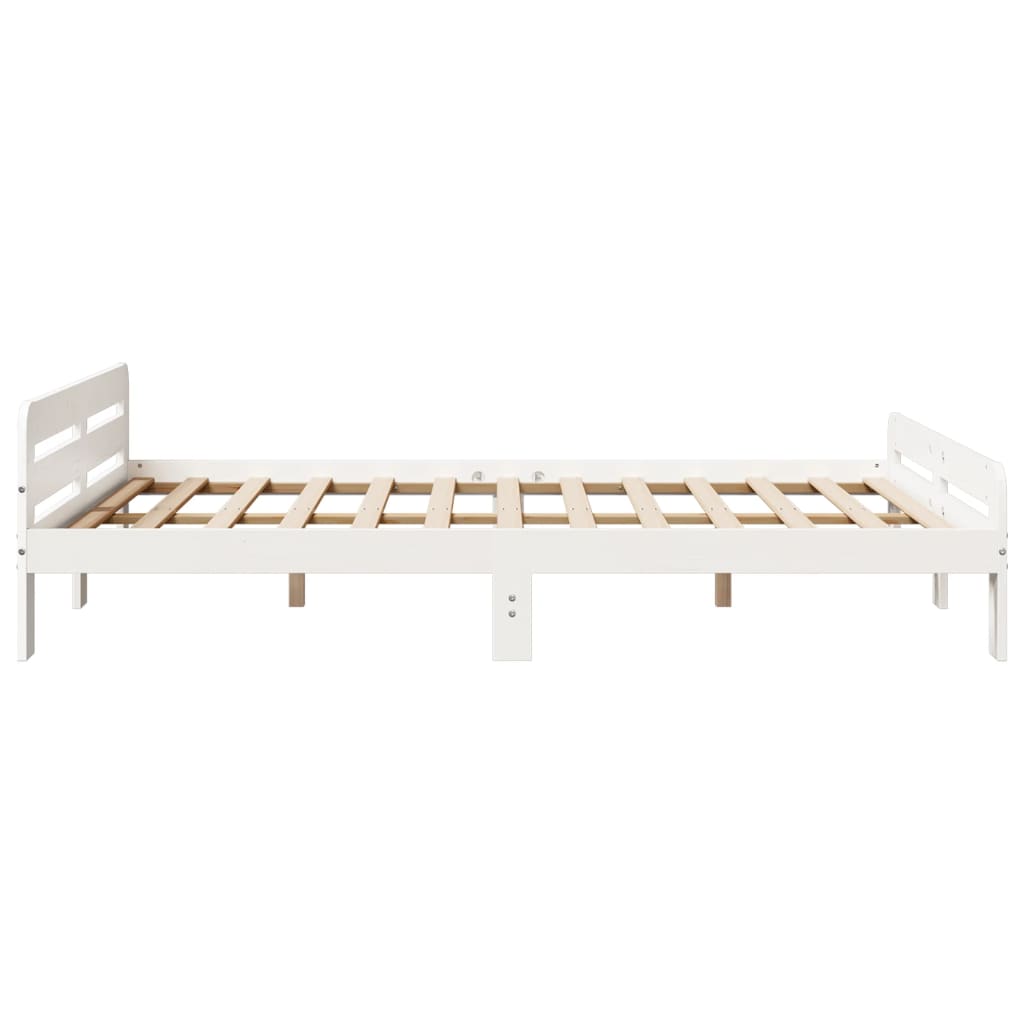 Solid wood bed without mattress white 160x200 pinewood