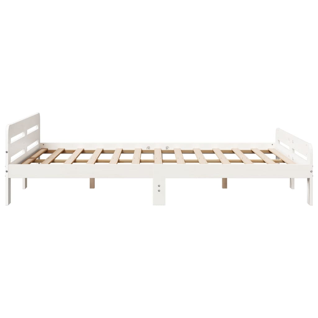 Solid wood bed without mattress white 150x200 cm pinewood