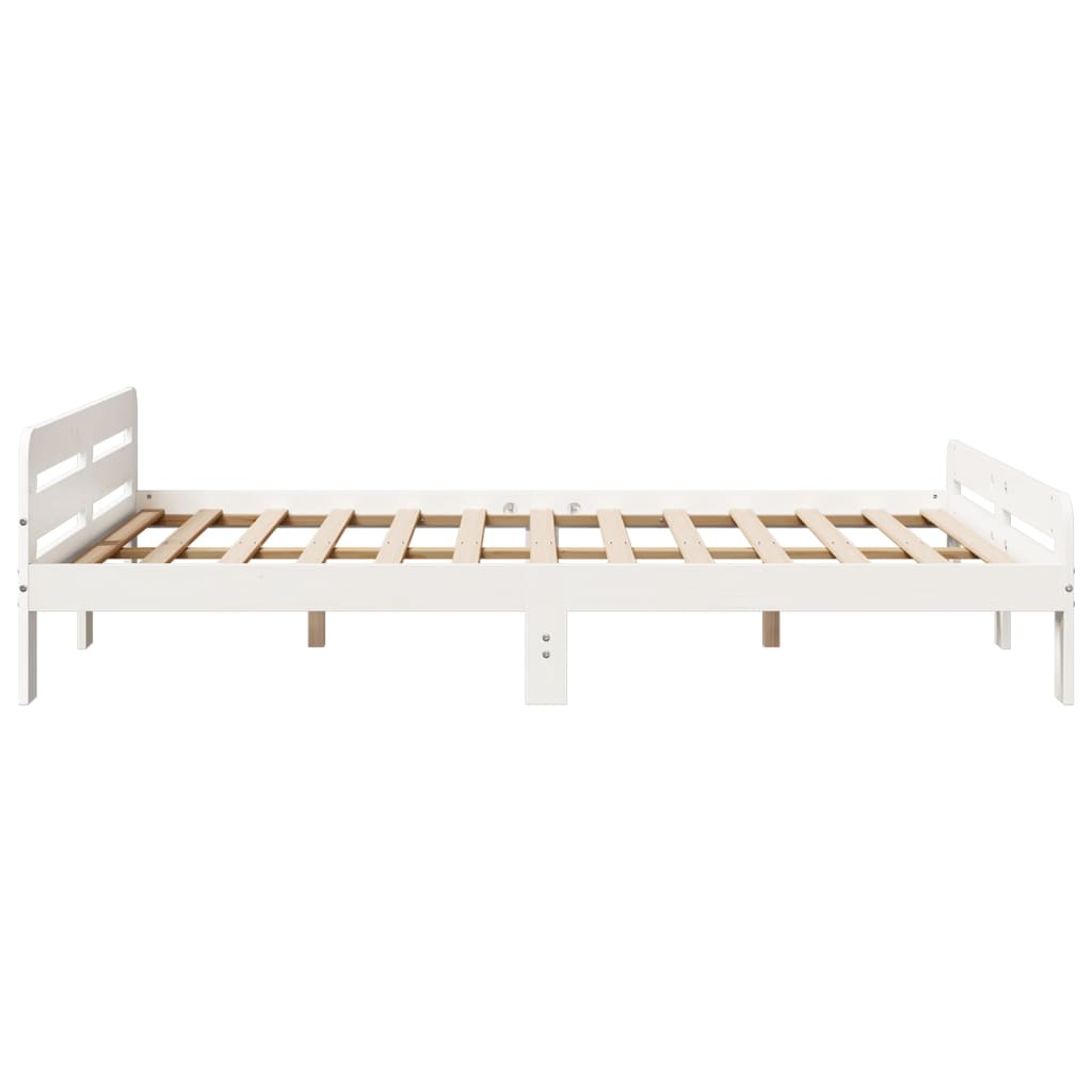 Solid wood bed without mattress white 140x200 cm pinewood