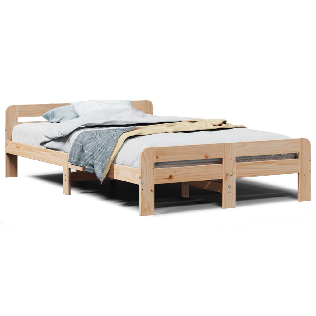 Solid wood bed without mattress 120x200 cm pinewood