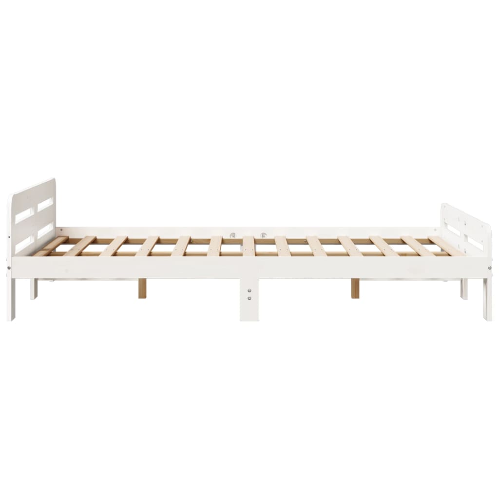 Solid wood bed without mattress white 120x200 cm pinewood