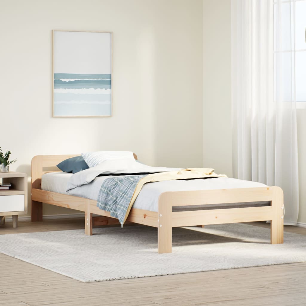 Solid wood bed without mattress 100x200 cm pinewood