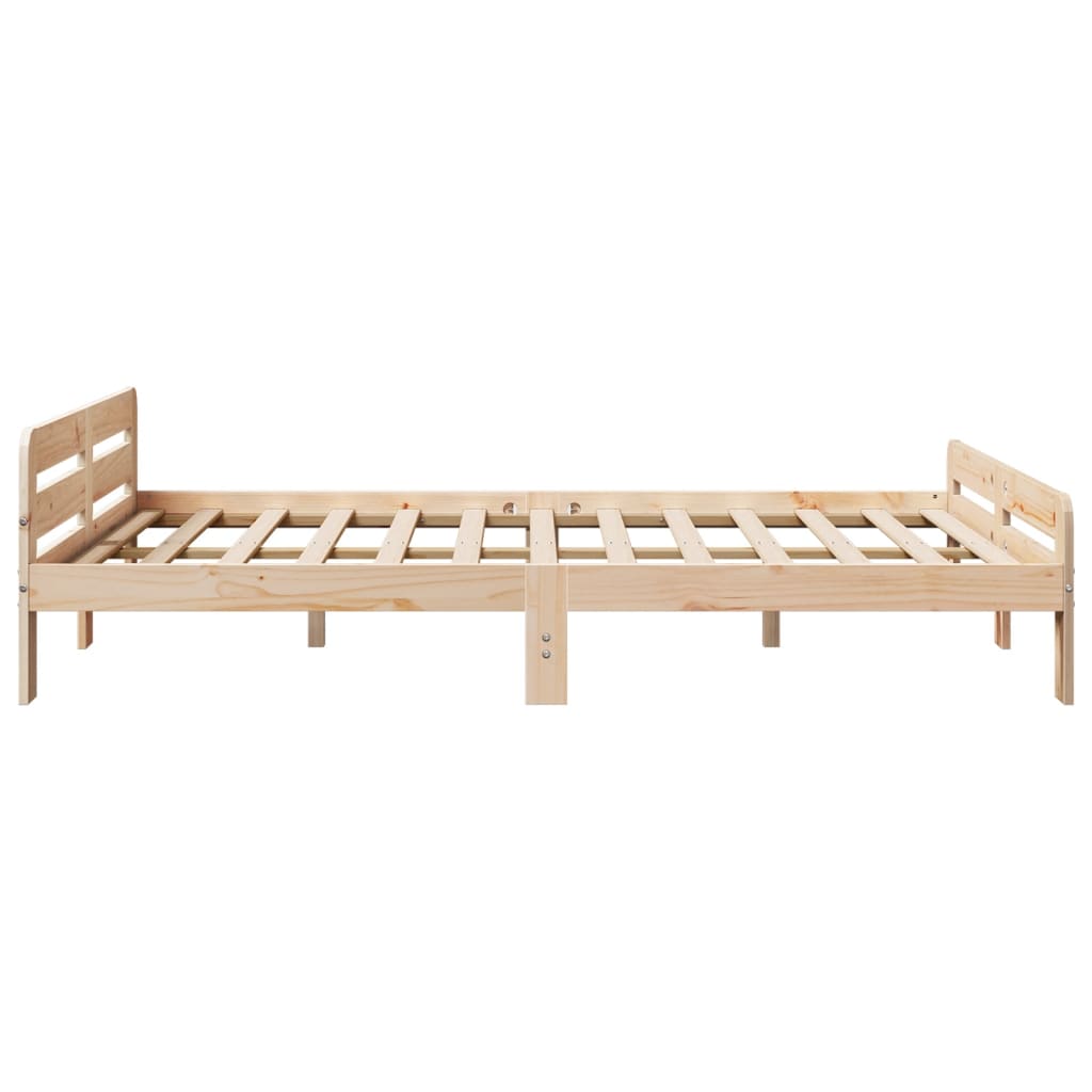 Solid wood bed without mattress 140x190 cm pinewood