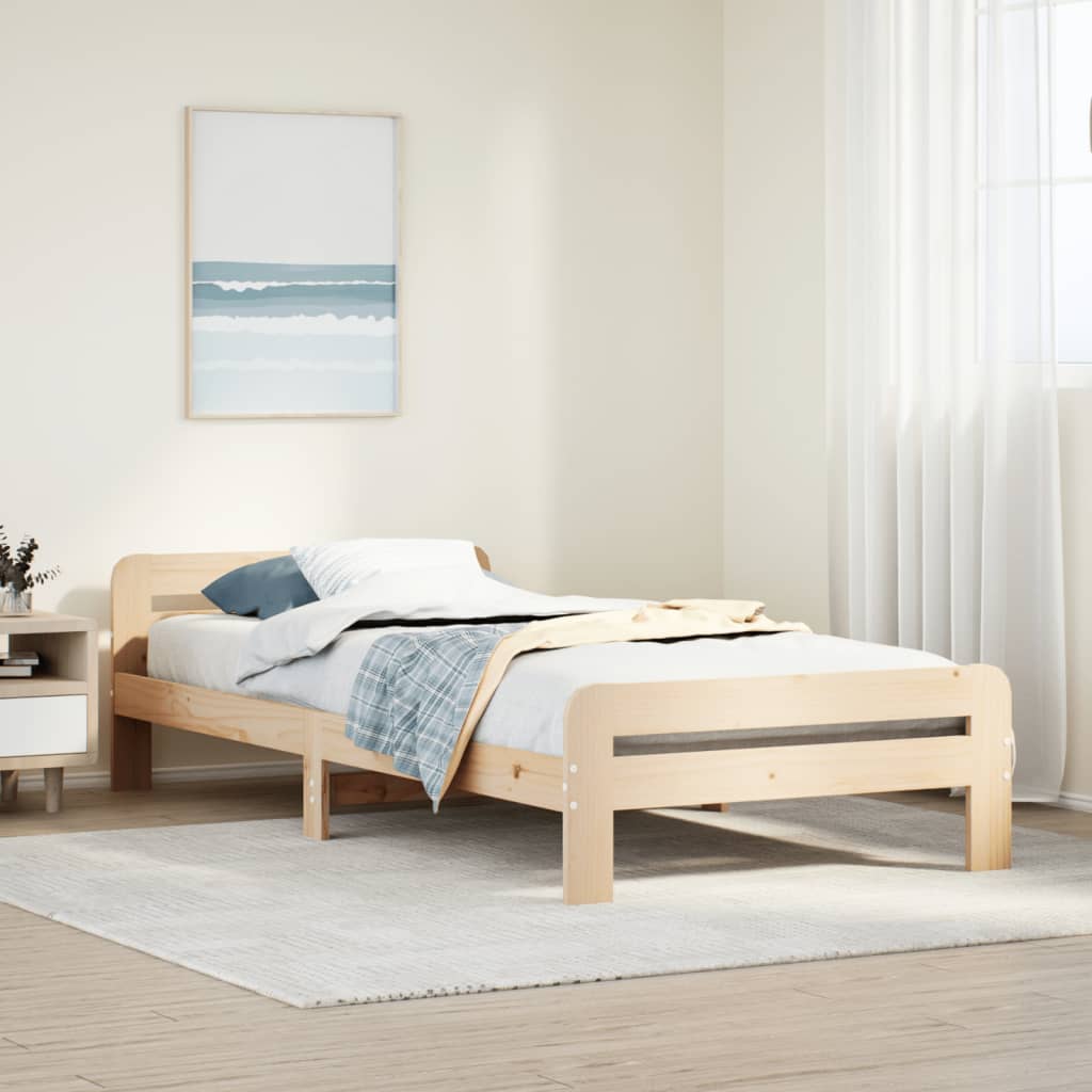 Solid wood bed without mattress 90x190 cm pinewood